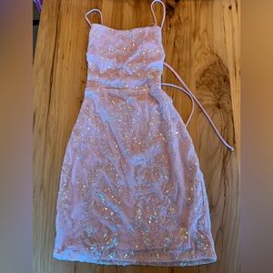 Baby pink HOCO sequin dress Windsor XS NWT